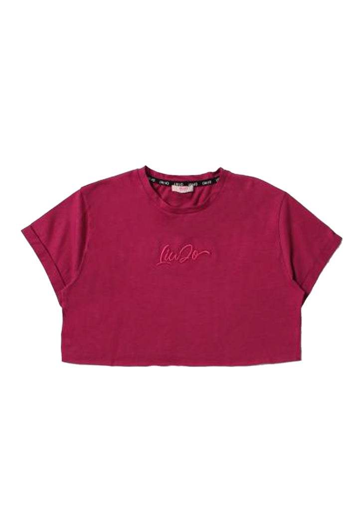 T-shirt cropped fuxia per bambina - Primamoda kids