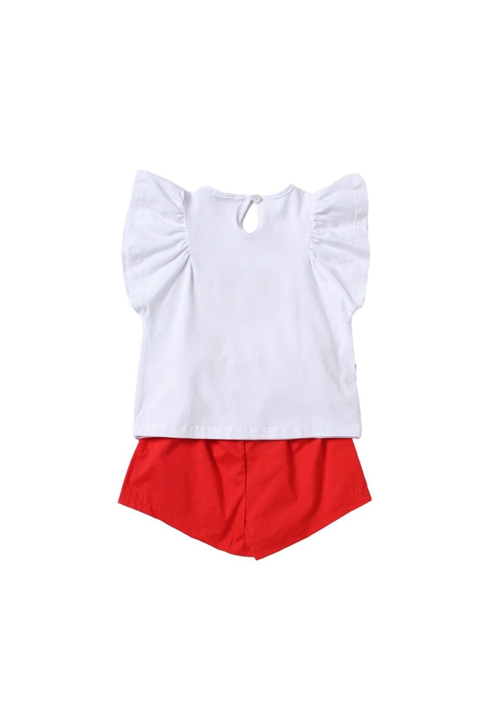 Completo bianco-rosso per bambina - Primamoda kids