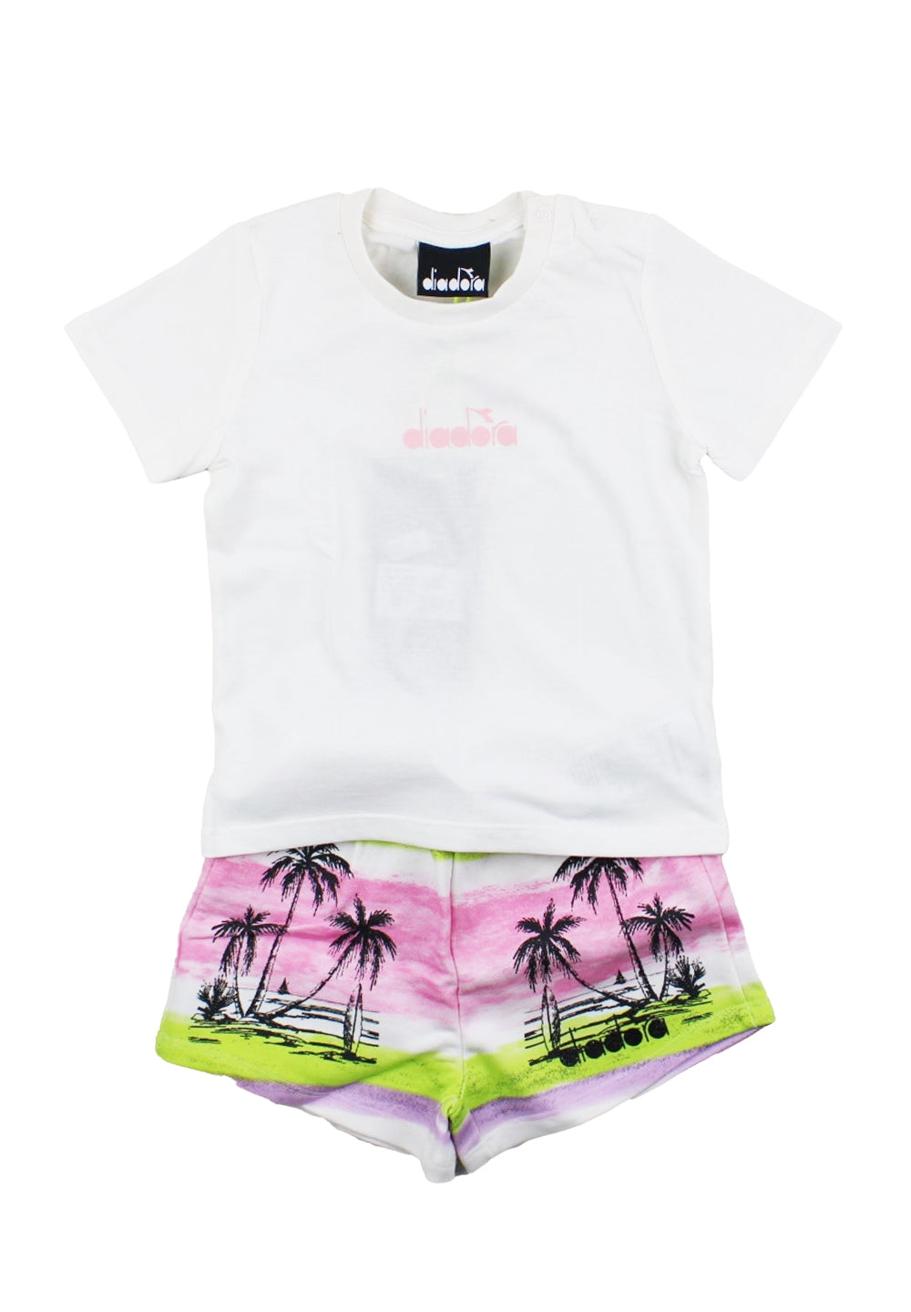 Completo bianco-rosa per neonata - Primamoda kids