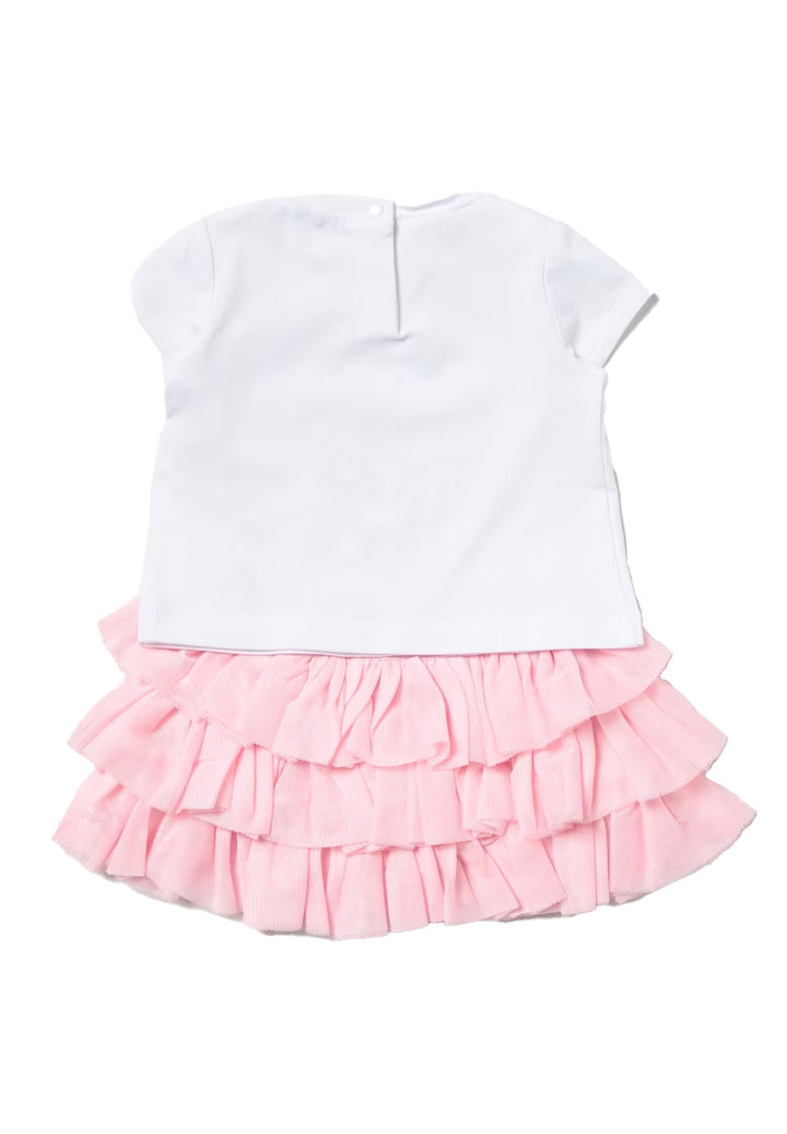 Completo bianco-rosa per neonata - Primamoda kids