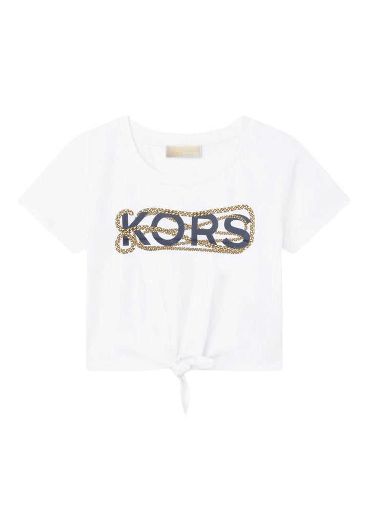 T-shirt cropped bianca per bambina - Primamoda kids