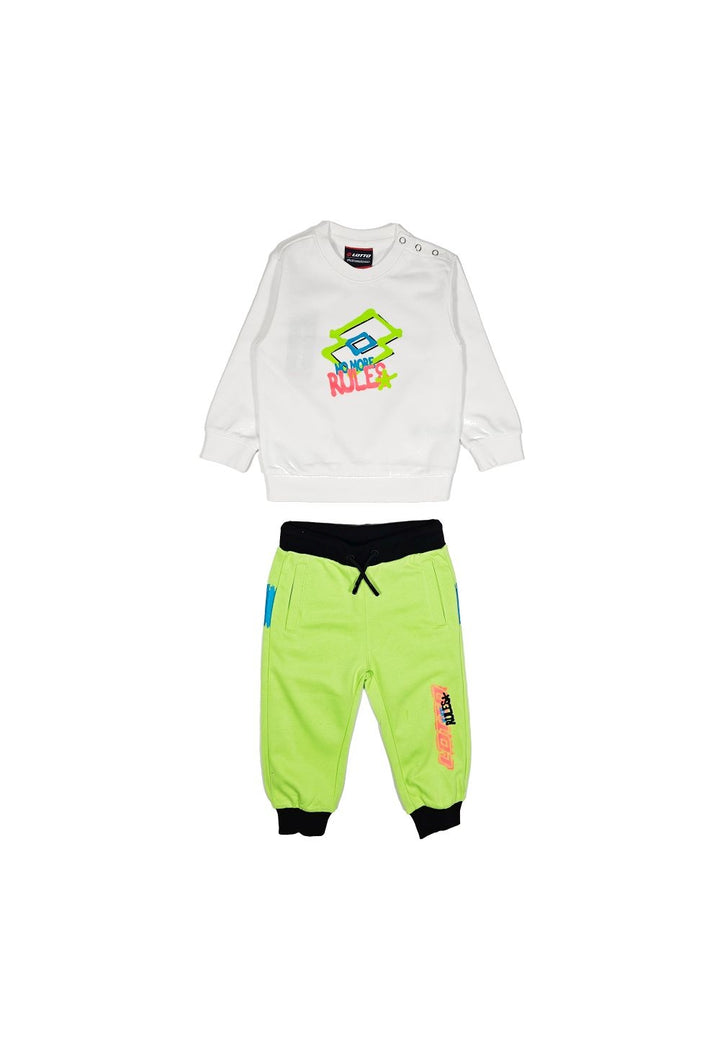 Completo felpa bianco-verde per neonato - Primamoda kids