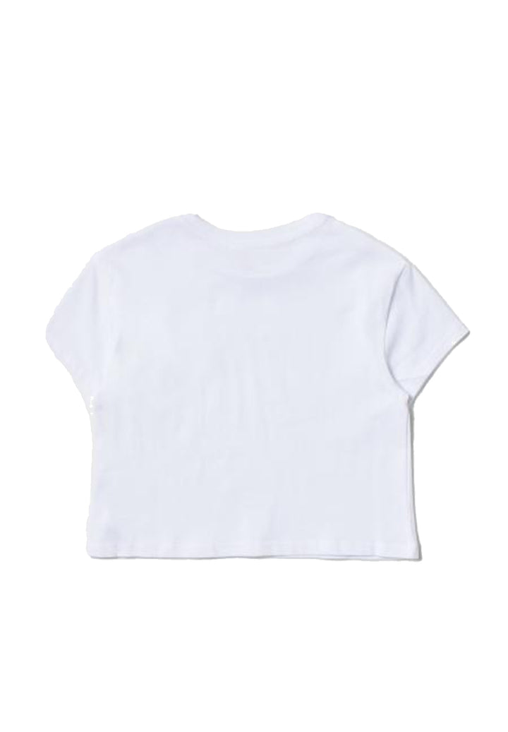T-shirt bianca-argento per bambina - Primamoda kids