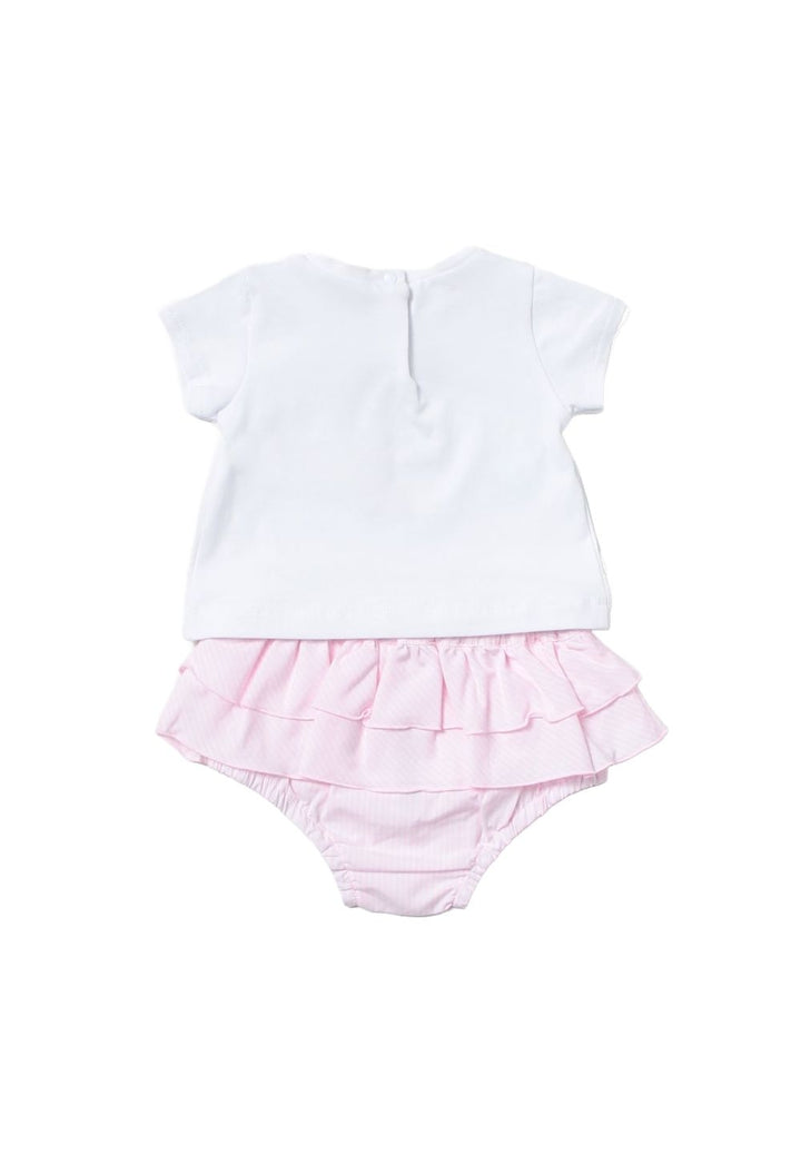 Completo bianco-rosa per neonata - Primamoda kids