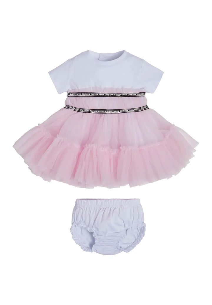 Vestito bianco-rosa per neonata - Primamoda kids