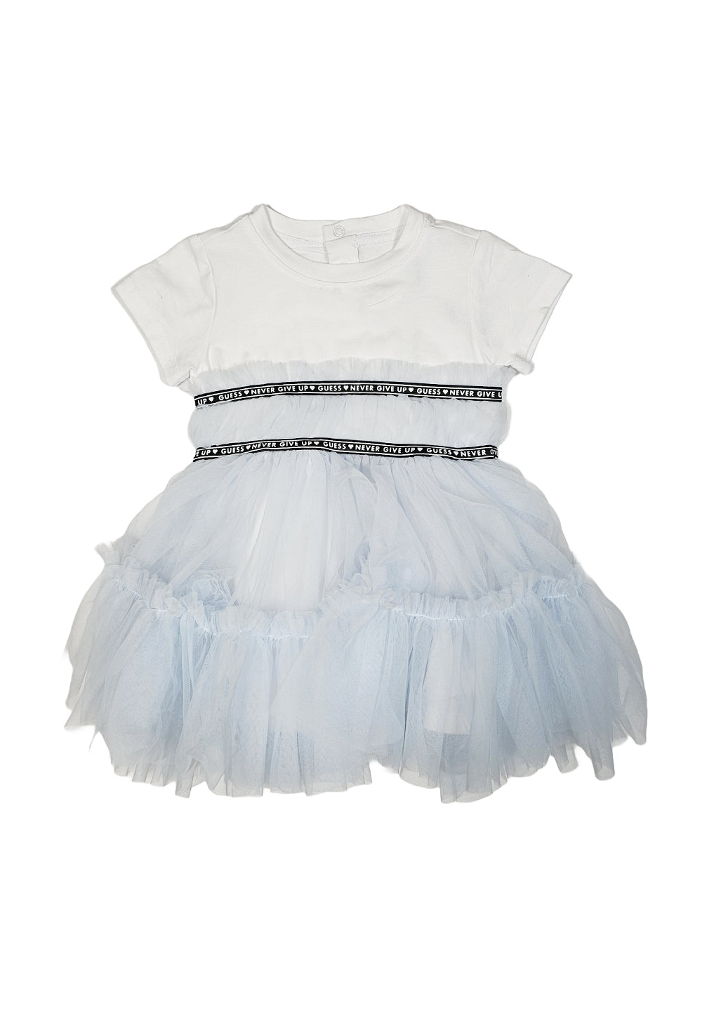 Vestito bianco-celeste per bambina - Primamoda kids