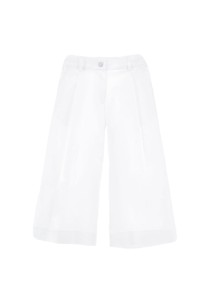 Pantalone cropped bianco per bambina