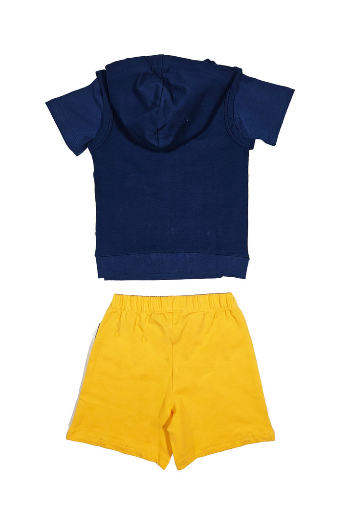 Completo 3 pezzi giallo-blu per neonato - Primamoda kids