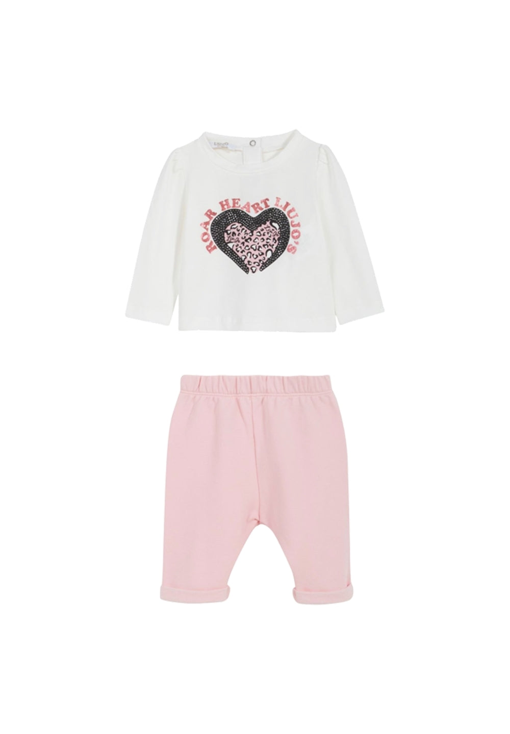 Completo bianco-rosa per neonata - Primamoda kids