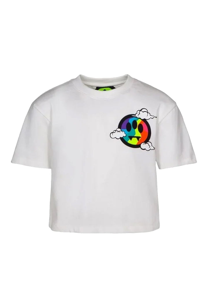 T-shirt cropped bianca per bambina - Primamoda kids