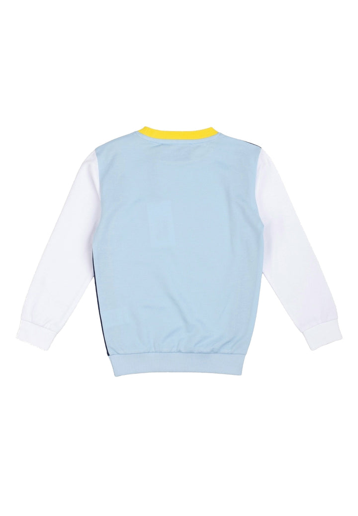 Felpa girocollo celeste per bambino - Primamoda kids