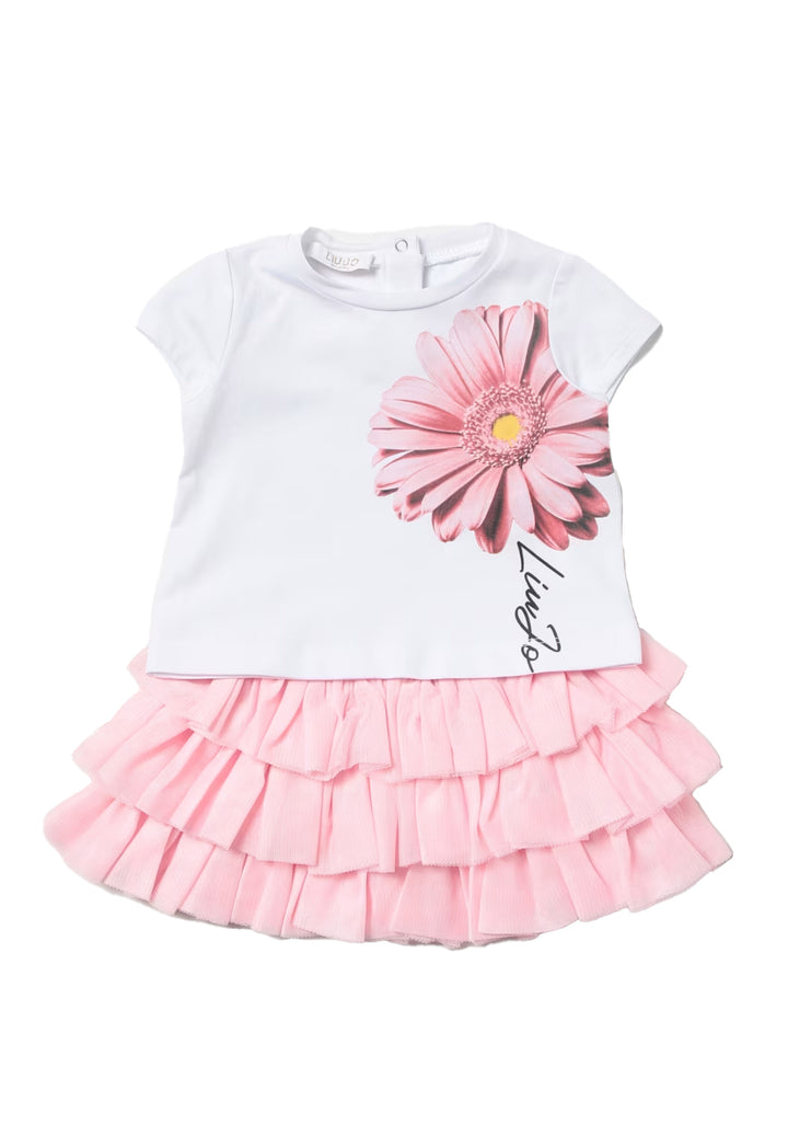 Completo bianco-rosa per neonata - Primamoda kids